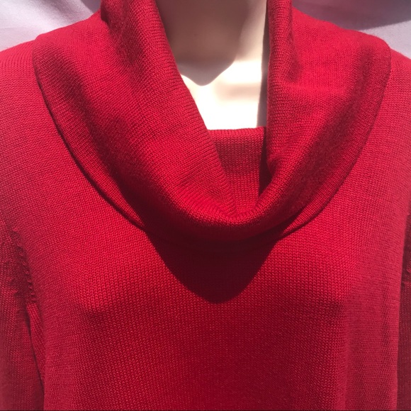 Lauren Ralph Lauren Red Cowl Neck Sweater - Picture 3 of 12